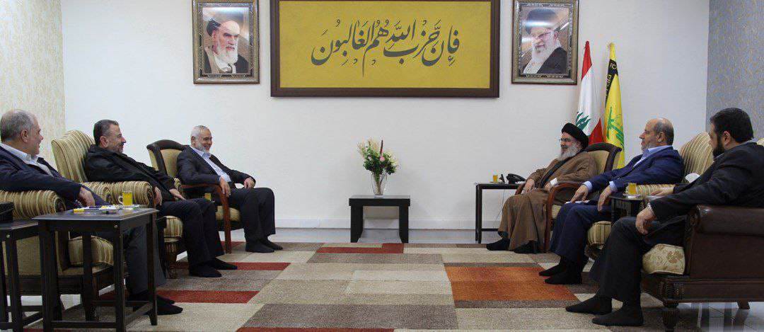 هنية والعاروري يلتقيان بأمين عام حزب الله حسن نصر الله