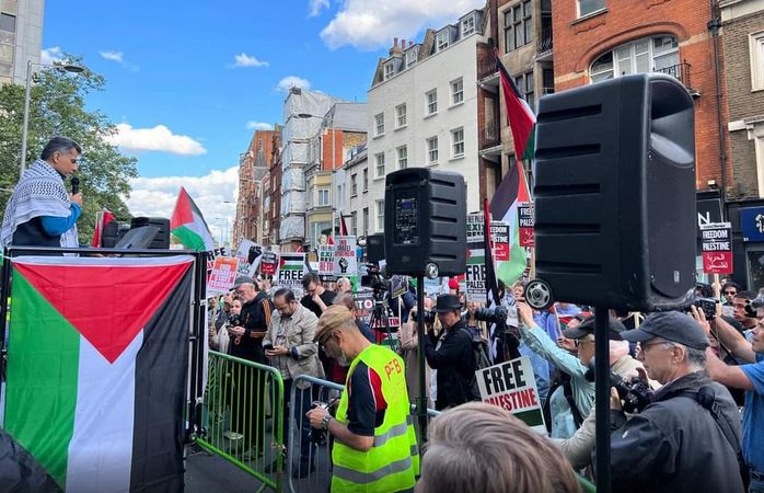 تظاهرة في لندن تضامنًا مع جنين ومطالبات بمحاسبة الاحتلال