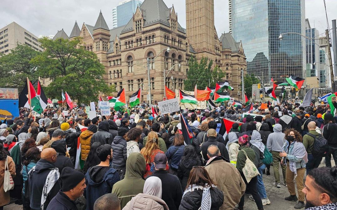 تظاهرات واسعة في كندا تنديداً بالحرب على غزة ودعماً لفلسطين