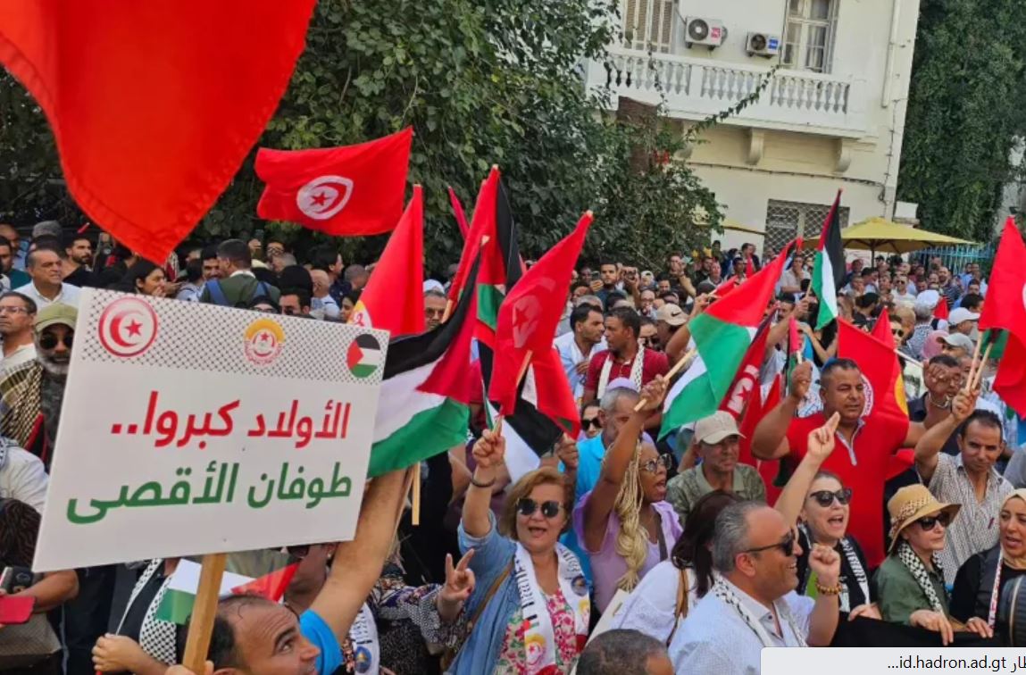 مسيرة حاشدة بتونس لنصرة غزة ودعم المقاومة الفلسطينية مسيرة حاشدة بتونس لنصرة غزة ودعم المقاومة الفلسطينية