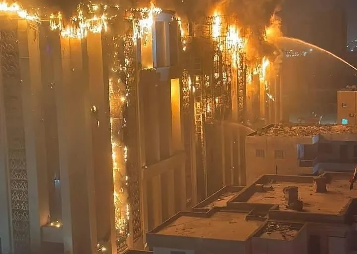 38 مصابًا في حريق شب في مديرية أمن محافظة الإسماعيلية بمصر