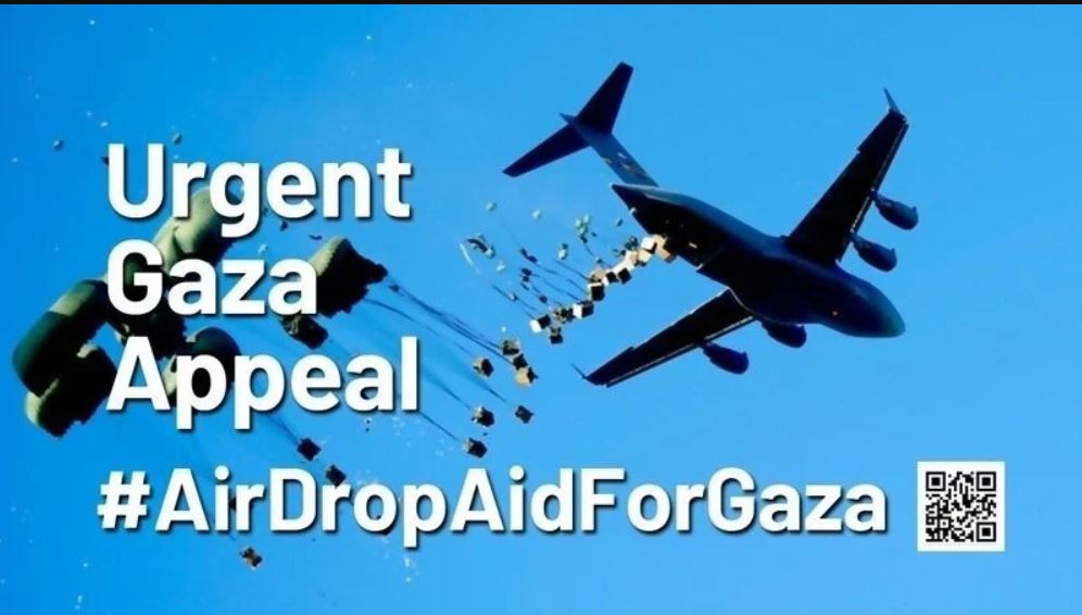 حملة المطالبة بإنزال المساعدات الإنسانية (جوًّا) على قطاع غزة تنجح في جمع 15 ألف توقيع