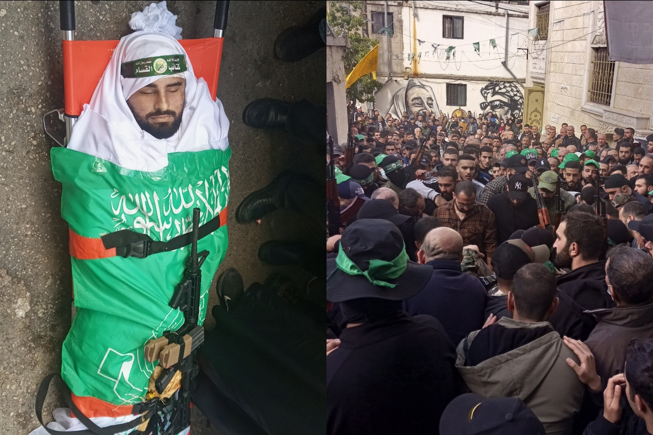 تشييع جثمان الشهيد القسامي عزام جنوب لبنان (شاهد)