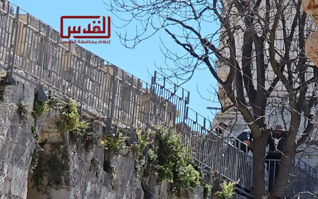 الاحتلال يضع أسلاكا شائكة على سور محاذٍ للمسجد الأقصى