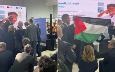نشطاء يقتحمون جناح إيطاليا بمعرض تونس للكتاب احتجاجًا على تواطؤها مع إسرائيل