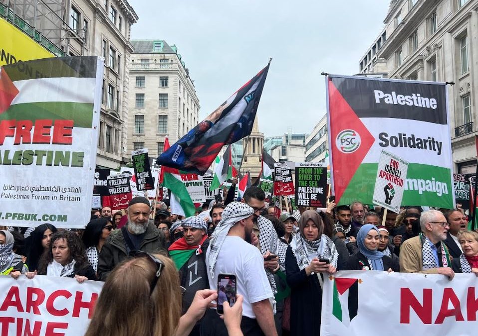 ربع مليون مشارك في تظاهرة بلندن للمطالبة بوقف الإبادة الجماعية بغزة