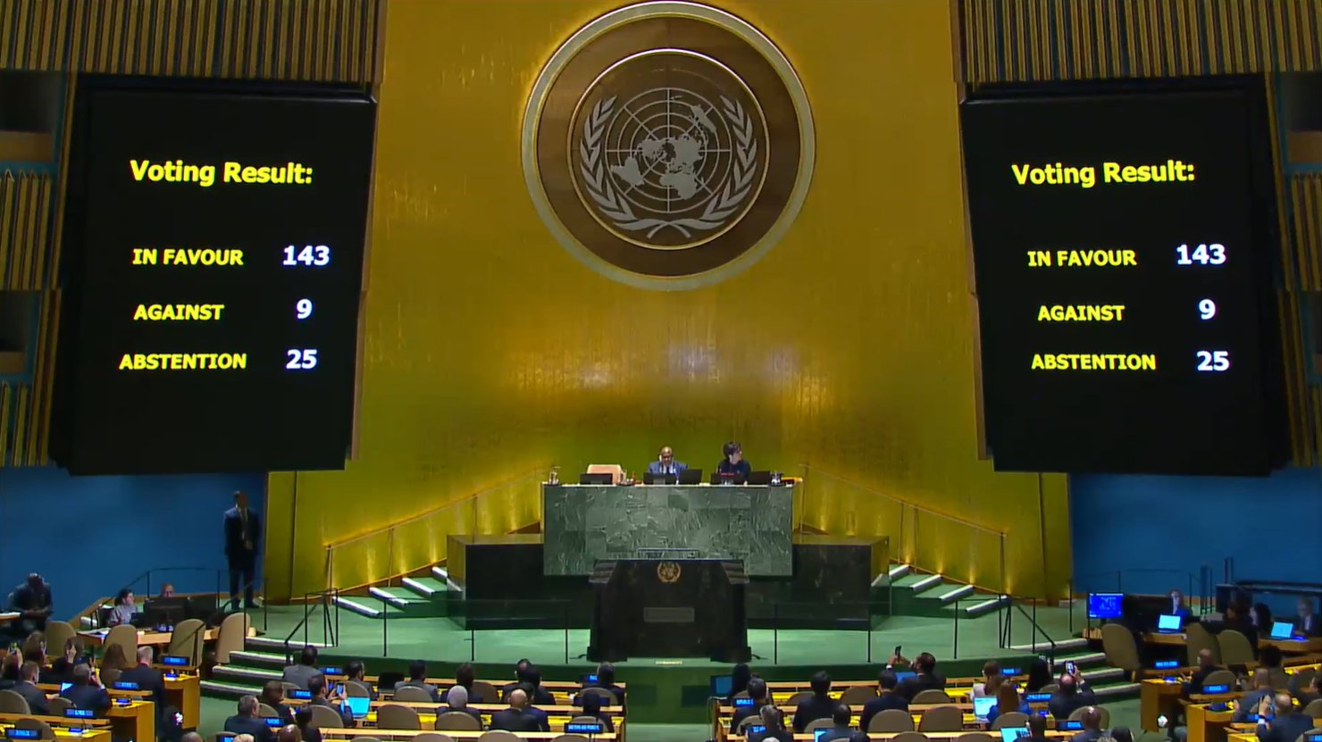 بأغلبية 143 دولة.. الأمم المتحدة تتبنى قرارا يدعم طلب العضوية الكاملة لفلسطين