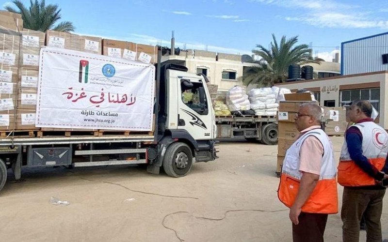 مساعدات أردنية لغزة