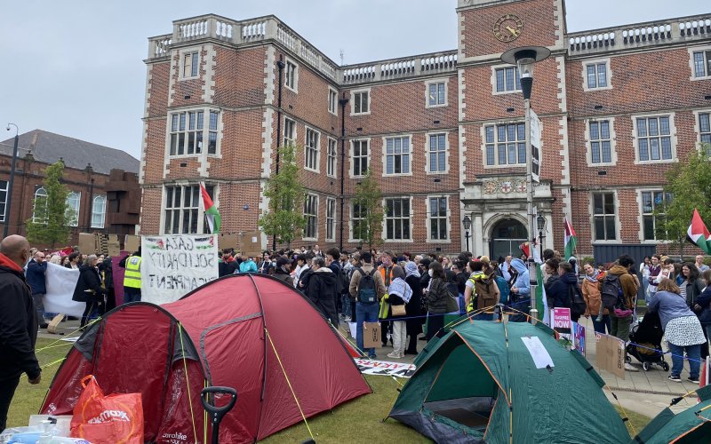 احتجاجات الجامعات البريطانية دعما لفلسطين