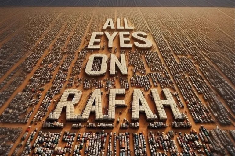 “كل العيون على رفح”.. صورة يشاركها الملايين في العالم