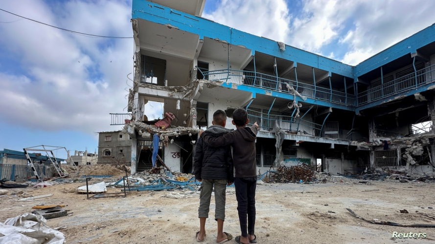 مدرسة مدمرة في غزة