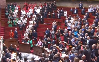 رغم الحظر .. العلم الفلسطيني في البرلمان الفرنسي بطريقة إبداعية