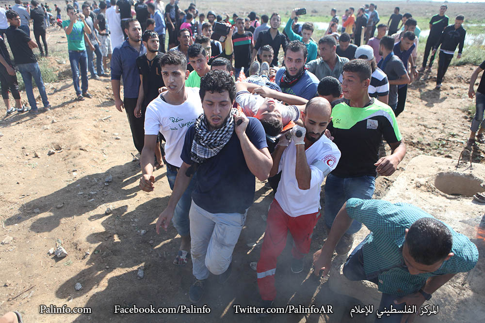 إصابة أربعة مواطنين خلال مواجهات مع الاحتلال على حدود غزة