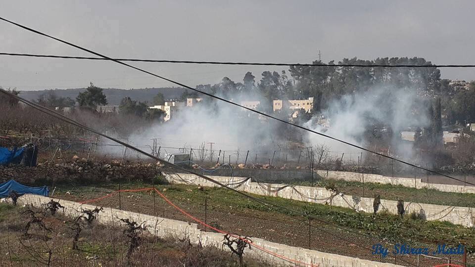 مواجهات وقنابل غاز على مدخل مخيم العروب شمال الخليل