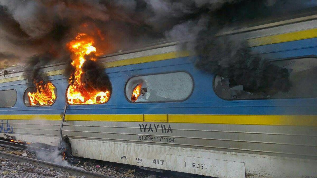 مصرع 36 شخصاً وإصابة 95 بتصادم قطارين في إيران