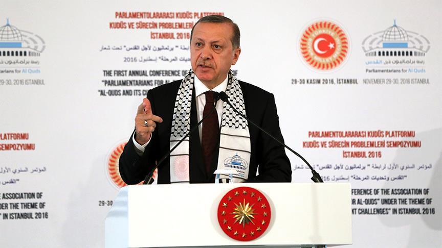 أردوغان:  لن نقف صامتين أمام الانتهاكات الإسرائيلية بالأقصى