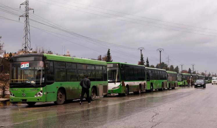 الدفعة الثالثة من المهجرين تصل ريف حلب الغربي