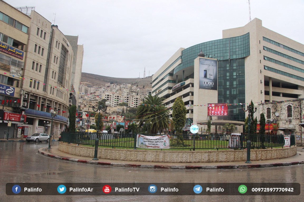 أجواء مدينة نابلس في ظل أمطار الخير ظهر الجمعة