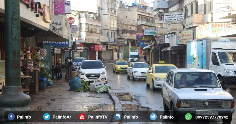 شوارع مدينة نابلس بعد يومين من المطر
