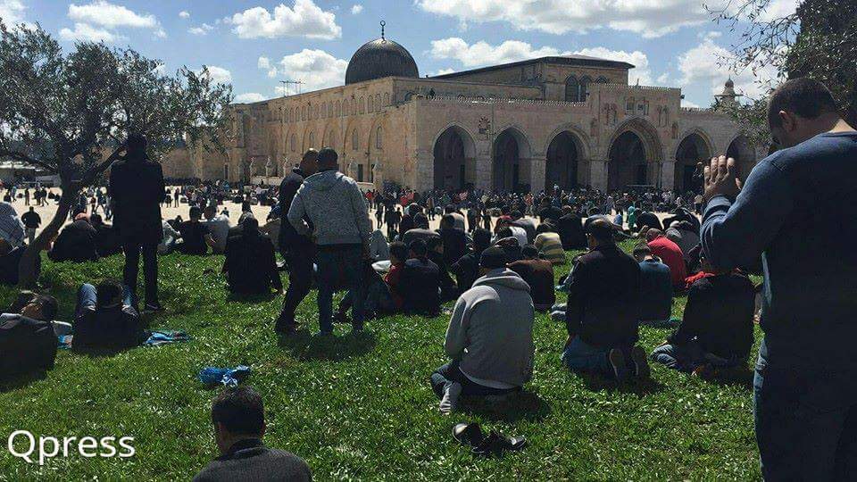 وسط إجراءات صهيونية مشددة.. الآلاف يؤدون الجمعة بالأقصى