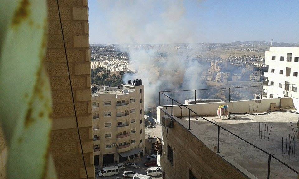 حريق بمستوطنة في القدس جراء استهدافها بزجاجات حارقة