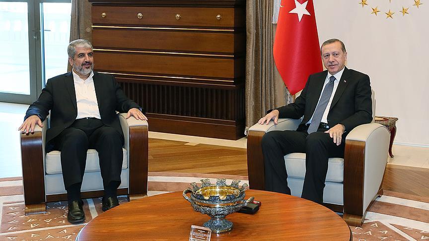 أردوغان يلتقي مشعل ومنظمي شكرًا تركيا