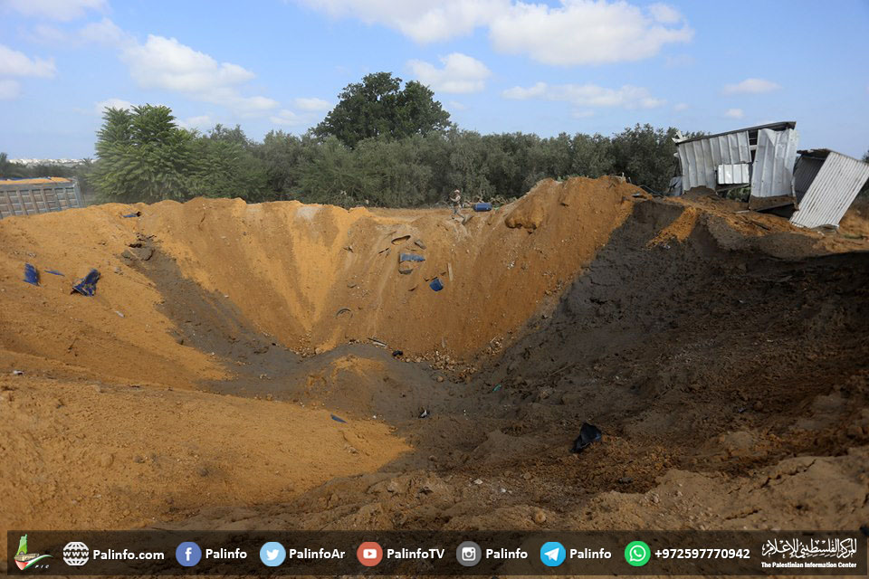 أماكن استهداف طائرات الاحتلال لأراضي زراعية شمال قطاع غزة
