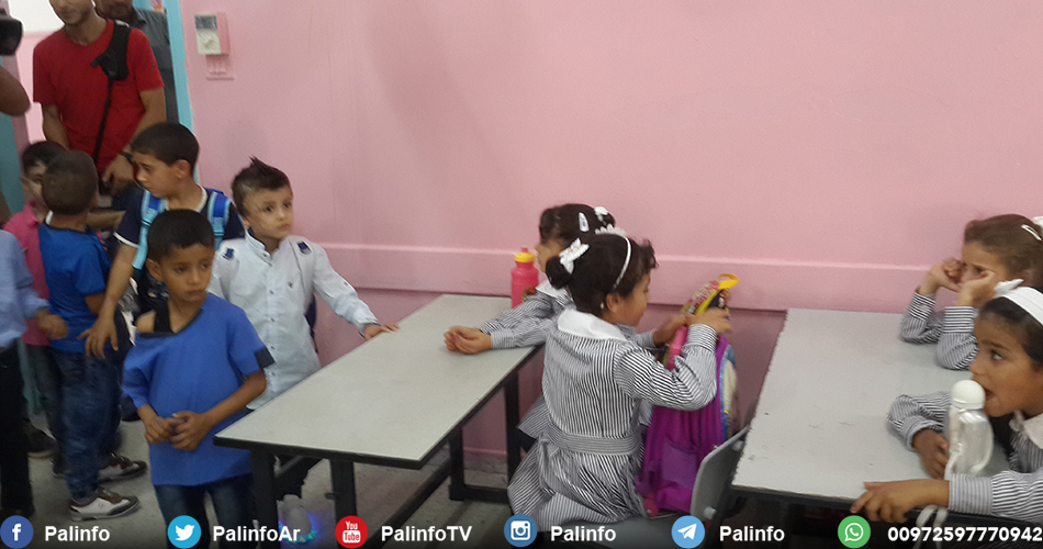 أحمد دوابشة في أول يوم له بالمدرسة