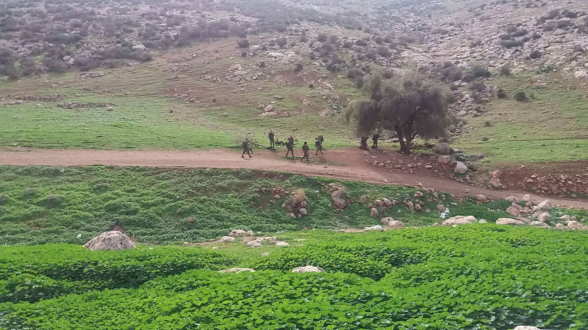 تدريب جنود الاحتلال في خربة ليفجن شرق عقربا بنابلس
