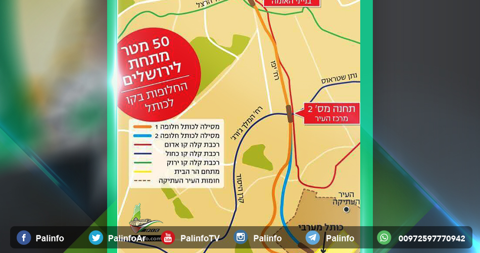الاحتلال يشرع بتنفيذ مشروع ربط حائط البراق بالقطار القادم من تل أبيب