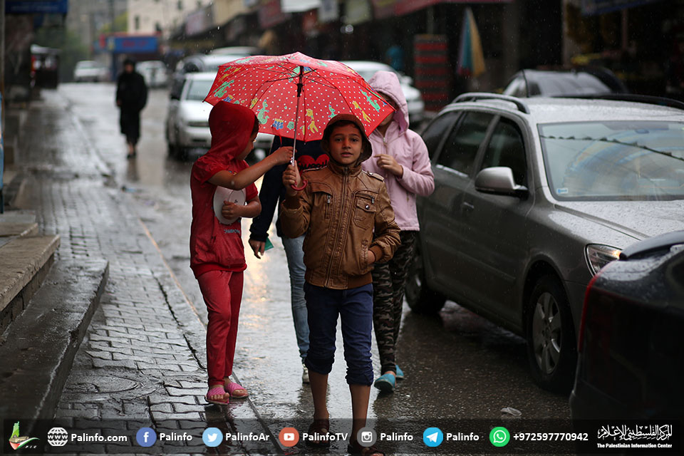متوسط هطول الأمطار بغزة بلغ 28.7ملم