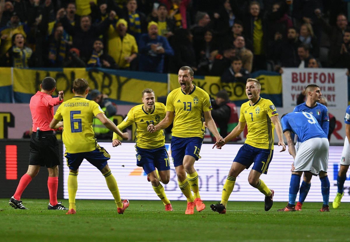 السويد تتغلب على إيطاليا في ذهاب الملحق الأوروبي المؤهل للمونديال