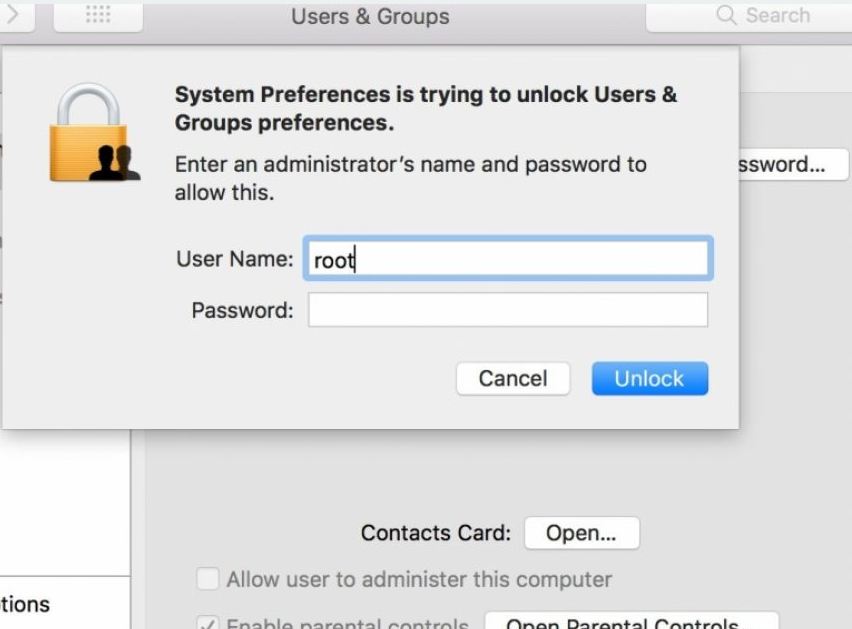 ثغرة خطيرة بـMacOS تسمح بتسجيل الدخول بكلمة root فقط