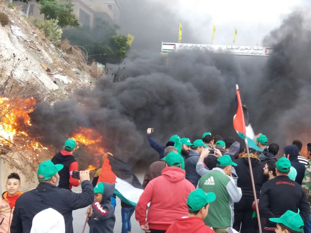 الأقسام الشبابية في حماس تنظم اعتصامًا في مخيم المية ومية بلبنان
