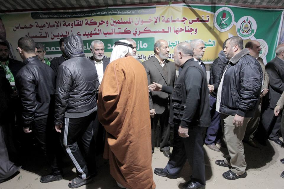 هنية يشارك في بيت عزاء الشهيد القائد #مازن_فقها على أرض الكتيبة بغزة