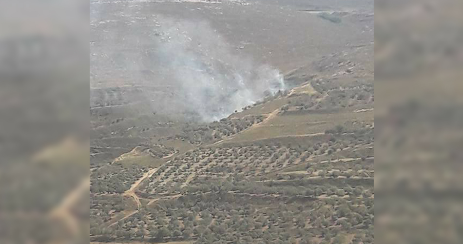 المستوطنون يضرمون النيران بأراضي بورين في نابلس