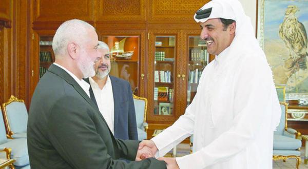 هنية يثمّن دور قطر ويطلع الأمير تميم على قبول الحركة لمقترح وقف إطلاق النار