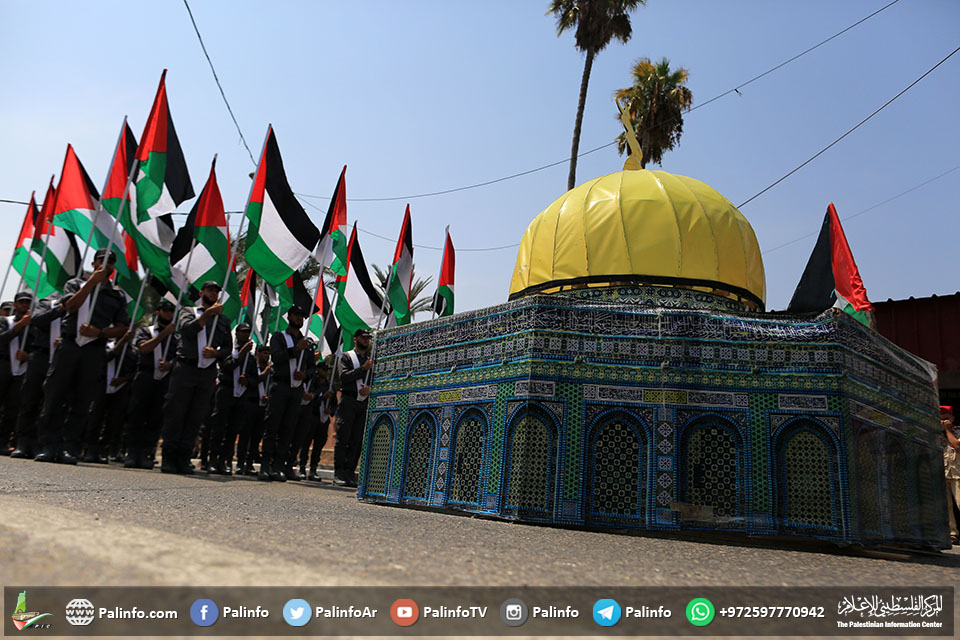 مسير عسكري لوزارة الداخلية بغزة تضامناً مع الأقصى