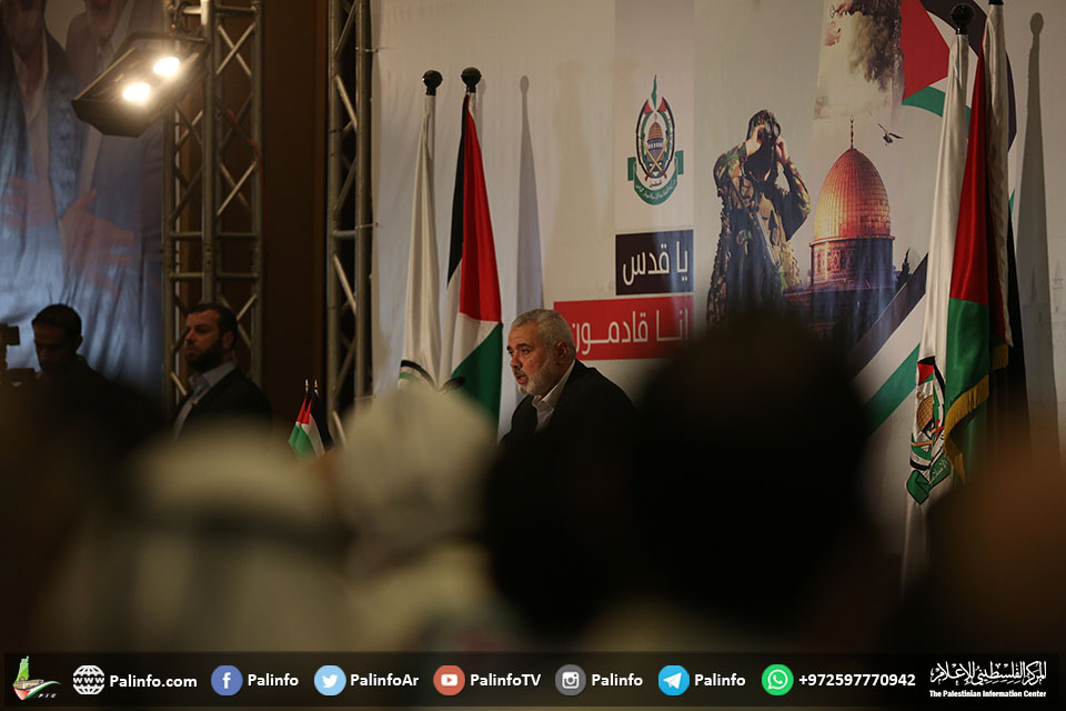 هنية في خطابه الأول بعد انتخابه رئيسا لمكتب حماس السياسي