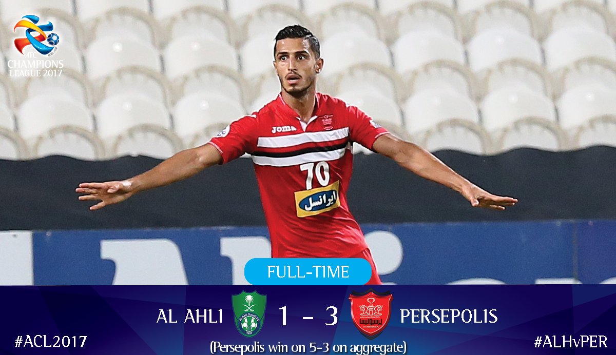 بیرسبولیس الإيراني يبلغ نصف نهائي دوري أبطال آسيا