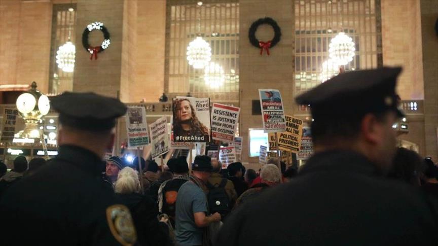مظاهرة حاشدة في نيويورك تطالب بالإفراج عن عهد التميمي