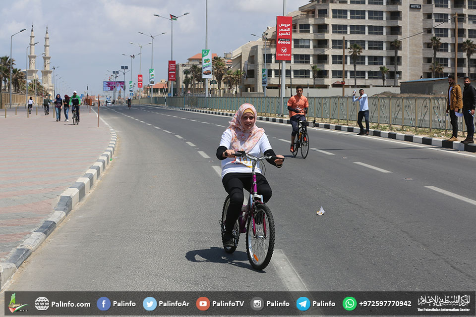 سباق الدراجات الهوائية في غزة بمناسبة يوم العالمي للصحة
