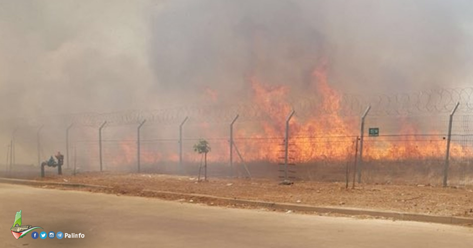 اندلاع 3 حرائق في مستوطنات الغلاف بفعل الطائرات الورقية