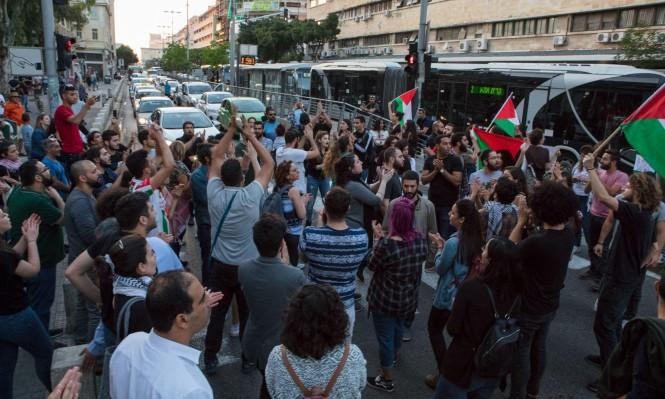 تظاهرة في حيفا ضد تجريف سلطات الاحتلال مقبرة القسام