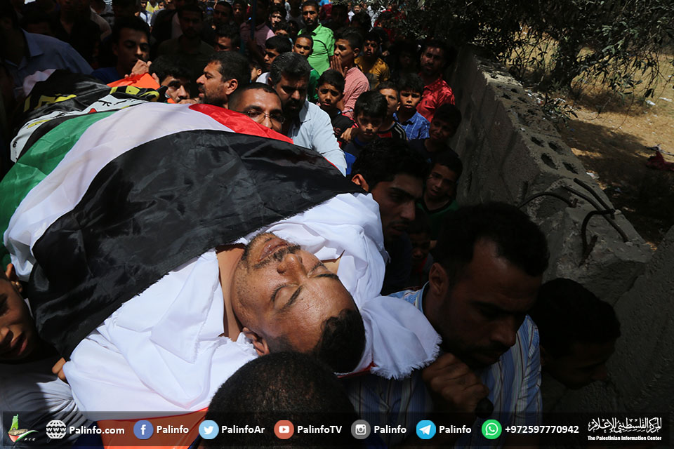 تشييع جثمان الشهيد أبو عويضة في غزة