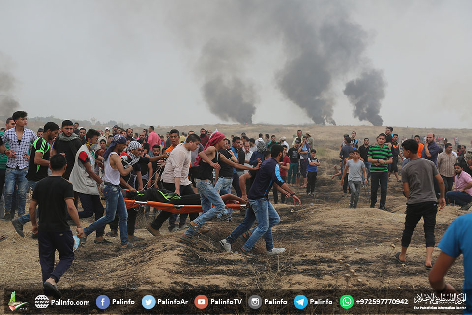 الميزان: الاحتلال يتعمد إلحاق الأذى بمتظاهري غزة بالقوة المميتة