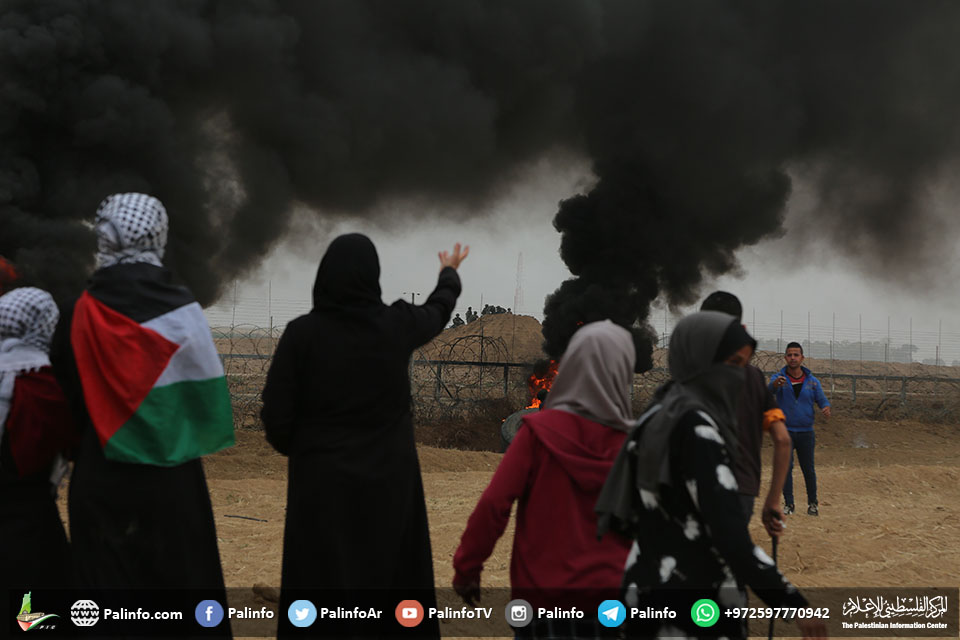 مواجهات جمعة عمال فلسطين شرق غزة