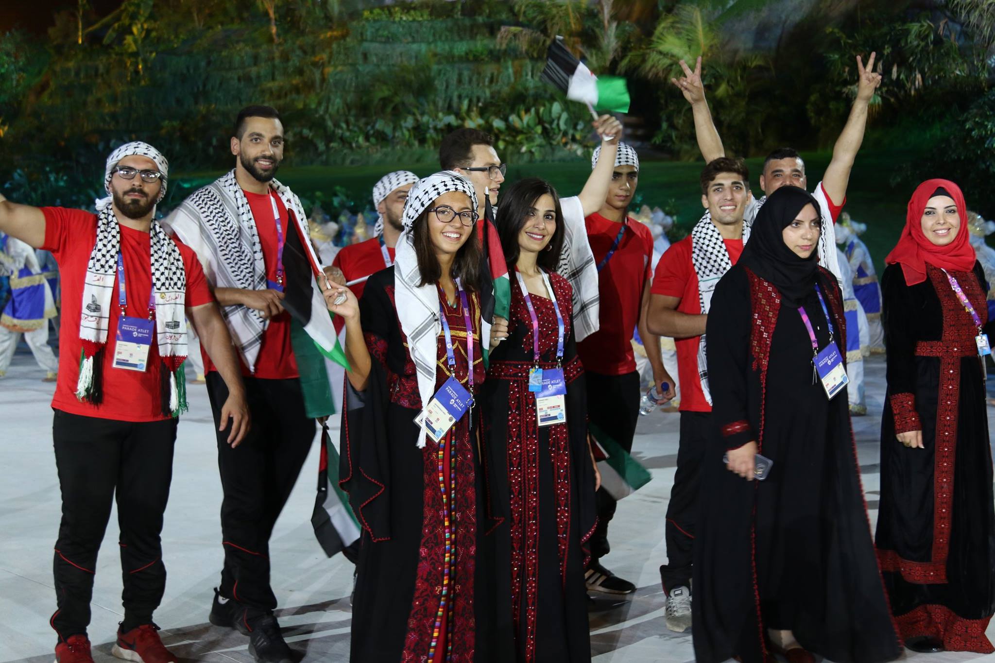 فلسطين تشارك في حفل افتتاح الألعاب الآسيوية في إندونيسيا