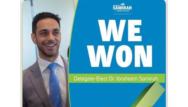 الشاب الفلسطيني الطبيب إبراهيم سميرة يفوز بعضوية برلمان فرجينيا