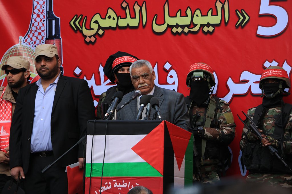 مسيرة وعرض عسكري بغزة في الذكرى الـ50 لانطلاقة الجبهة الديمقراطية